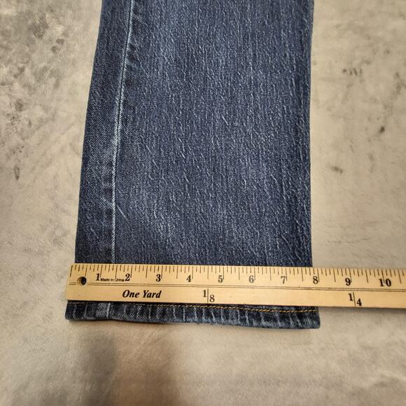 Levis 505 Jeans Mens 35x30 Blue Denim Straight Leg Medium Wash Classic Fit - Picture 6 of 10